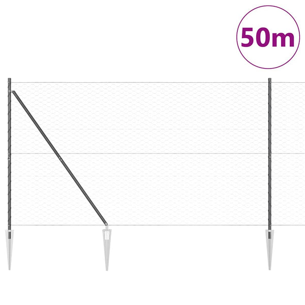 Aita 1.5 m x 50 m harmailla paaluilla