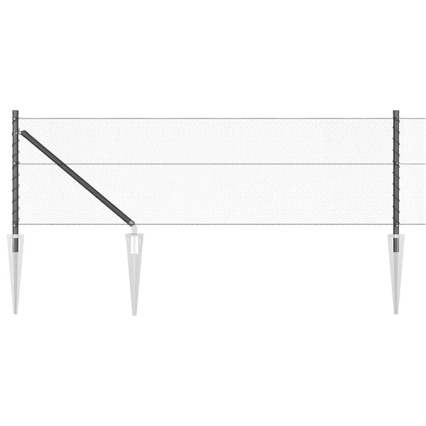 0.6 x 100 m grauer Zaun mit Pfählen