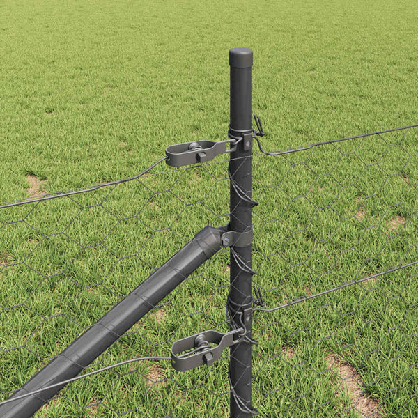 Grauer Zaun 1 x 100 m mit Pfählen