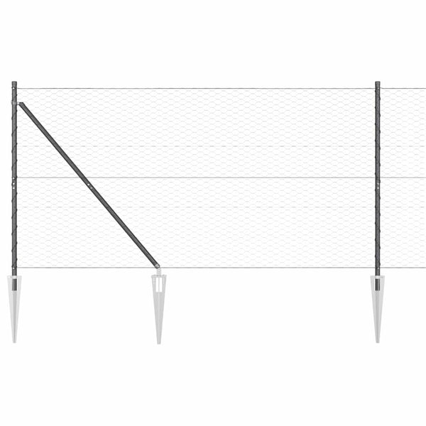 Paalujen kanssa harmaa aita 1.2 x 100 m