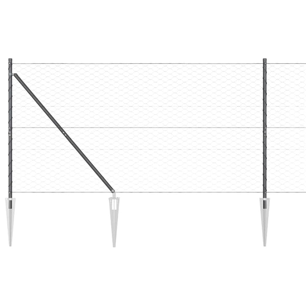 Paalujen kanssa harmaa aita 1.4 x 100 m