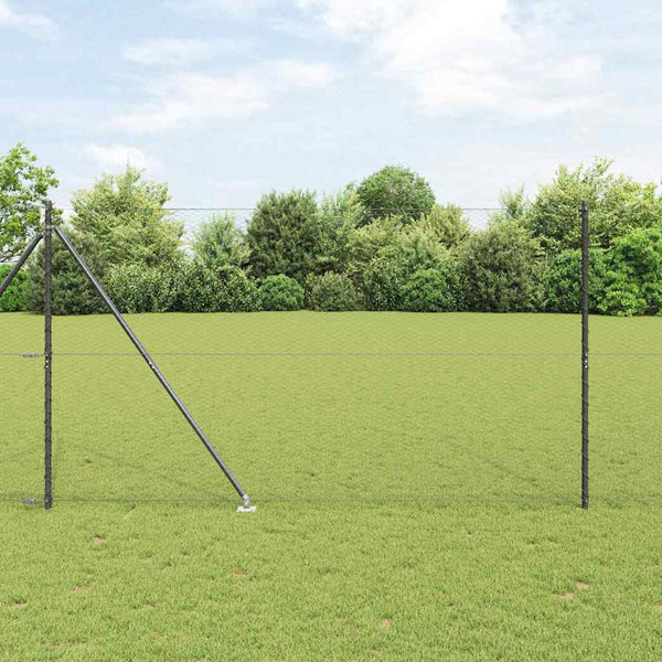 1,6 x 100 m grauer Zaun mit Pfählen
