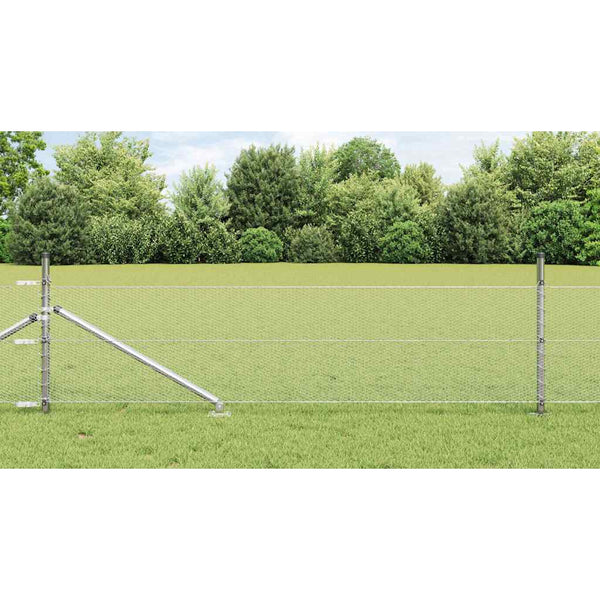 0,4 x 25 m Zaun silber mit Pfählen