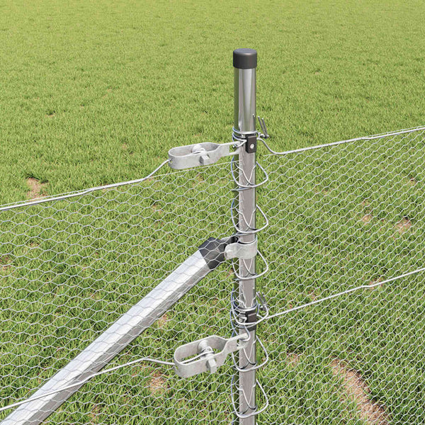0,4 x 25 m Zaun silber mit Pfählen
