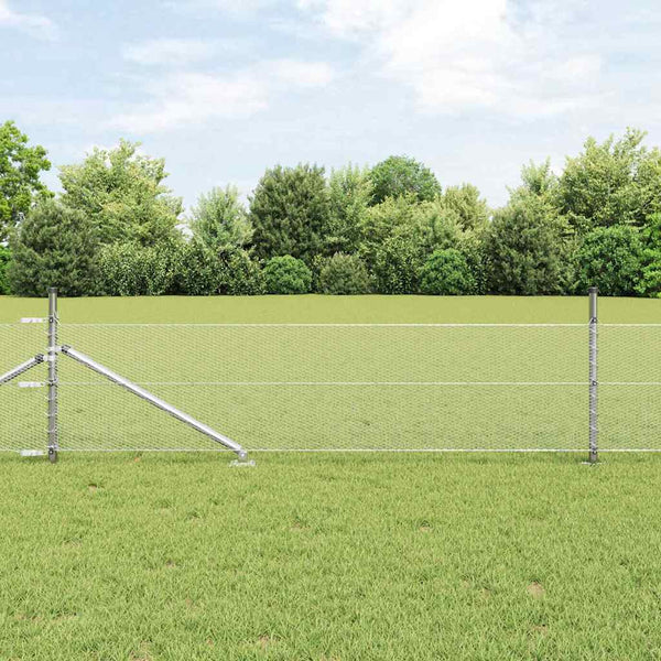 0,4 x 100 m Silberzaun mit Pfählen