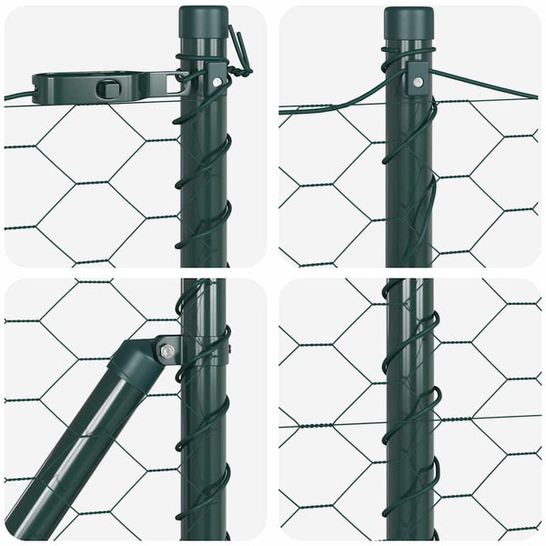 0,4 x 10 m Zaun mit grünen Pfählen