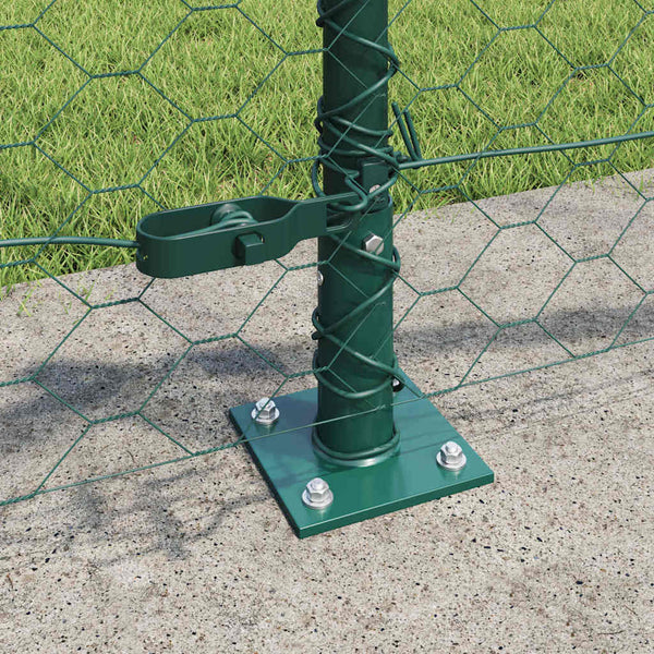 0,4 x 10 m Zaun mit grünen Pfählen