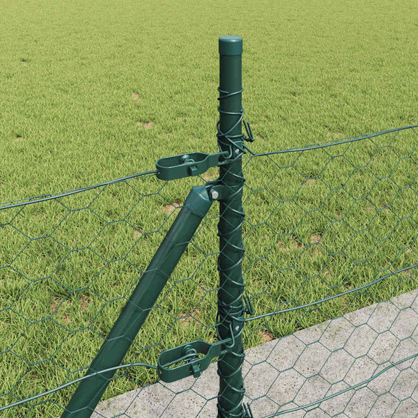 0,4 x 10 m Zaun mit grünen Pfählen
