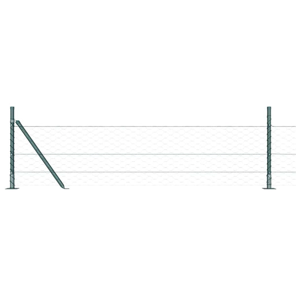 0,4 x 10 m Zaun mit grünen Pfählen