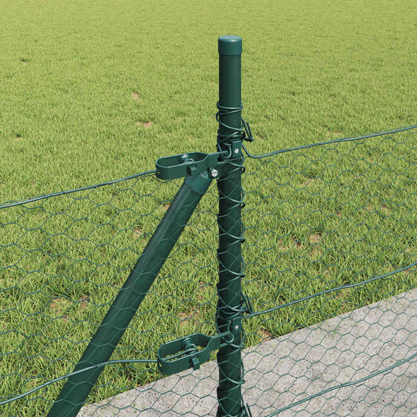 0,4 x 25 m aita Vihreä paalujen kanssa