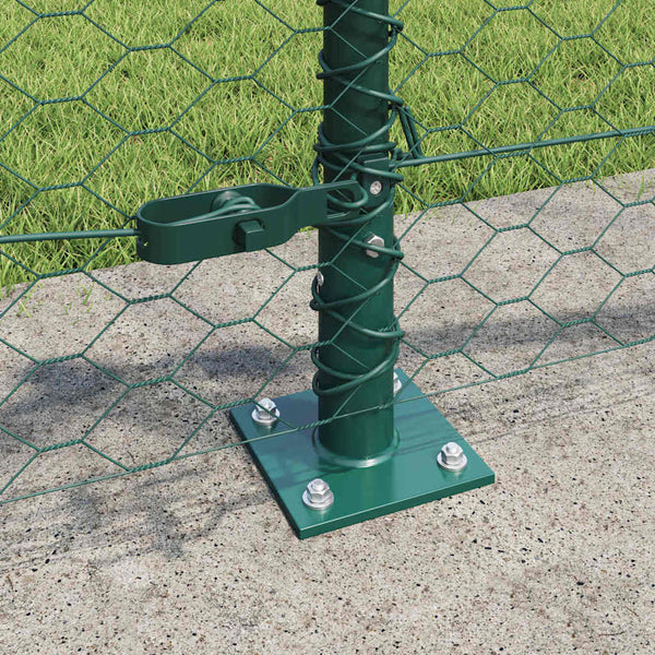 0,4 x 25 m Grüner Zaun mit Pfählen