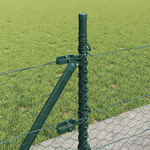 0,4 x 25 m Grüner Zaun mit Pfählen