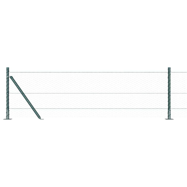 0,6 x 25 m Vihreä aita paalujen kanssa