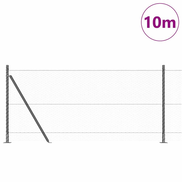 Harmaa aita 1 x 10 m paalujen kanssa