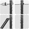 Grauer Zaun mit Pfählen 1.2 x 10 m