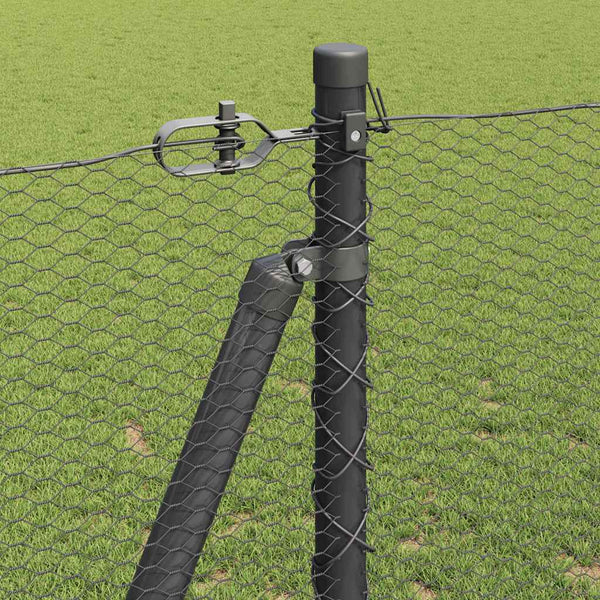 Grauer Zaun mit Pfählen 1.2 x 10 m