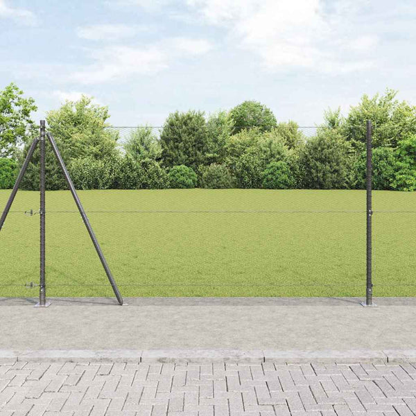 Grauer Zaun mit Pfählen 1.2 x 10 m