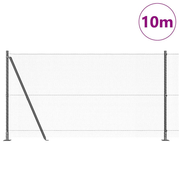 Grauer Zaun mit Pfählen 1.2 x 10 m