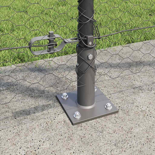 1,2 x 10 m grauer Zaun mit Pfosten