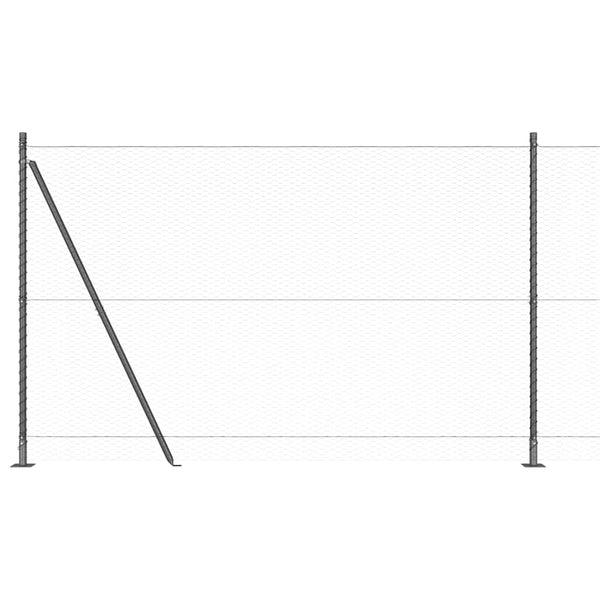 1,5 x 10 m grauer Zaun mit Pfählen