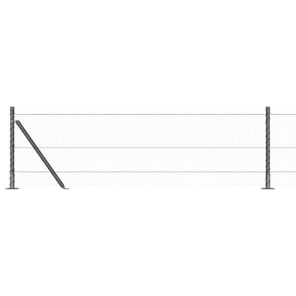 Zaun 0,4 x 25 m mit grauen Pfosten
