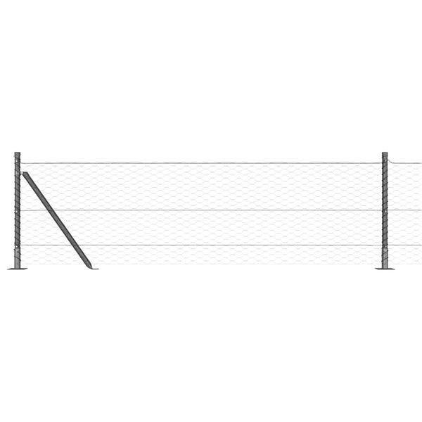 Zaun 0,5 x 25 m mit grauen Pfählen