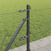 Zaun 0,6 x 25 m mit grauen Pfählen
