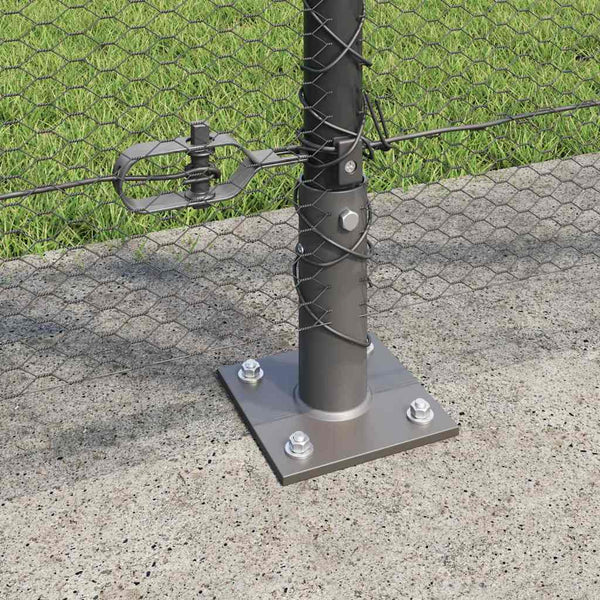1,2 x 25 m Zaun mit grauen Pfählen