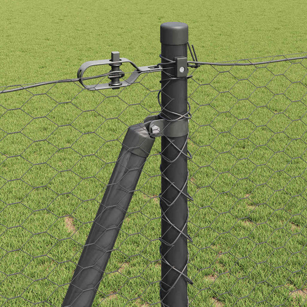 Grauer Zaun mit Pfählen 1,2 x 25 m
