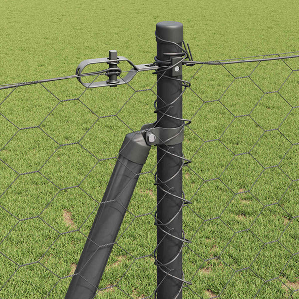 1,2 x 25 m grauer Zaun mit Pfählen
