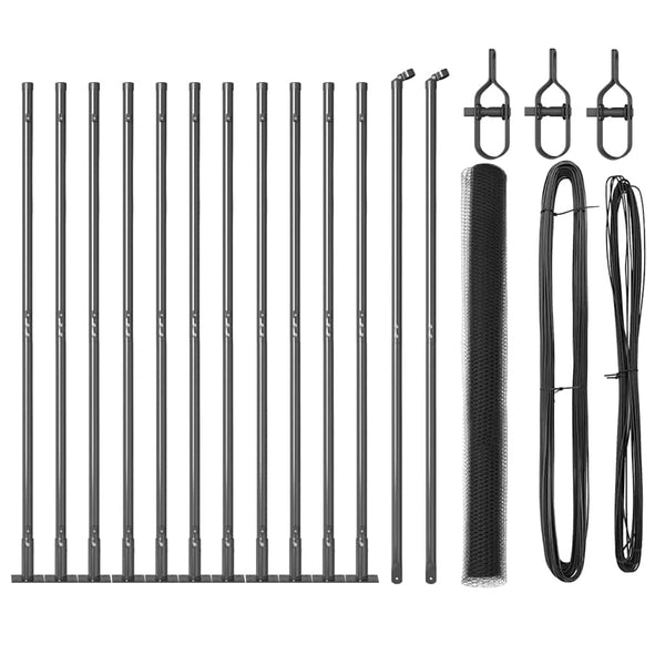 Zaun mit grauen Pfosten 1,4 x 25 m
