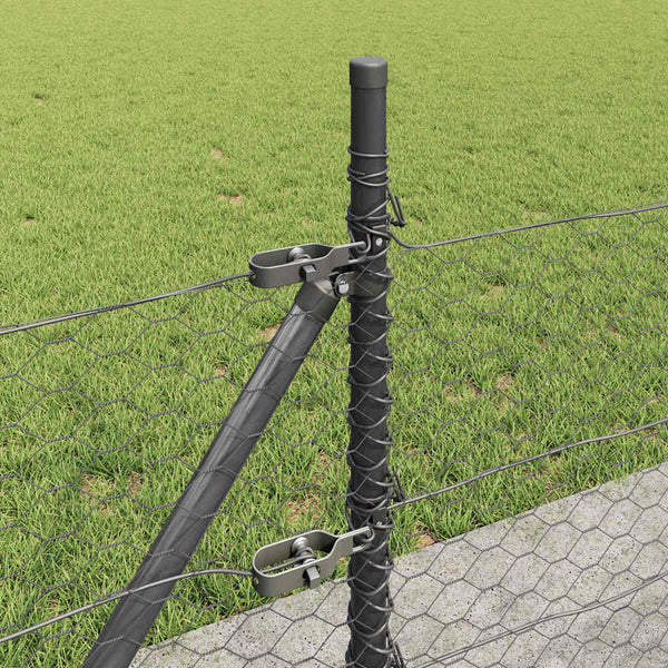 0,4 x 50 m grauer Zaun mit Pfählen