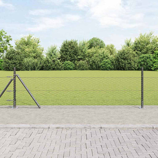 0,4 x 50 m grauer Zaun mit Pfählen