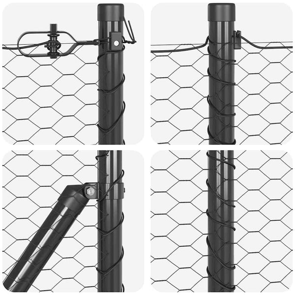 Grauer Zaun mit Pfählen 0.5 x 50 m