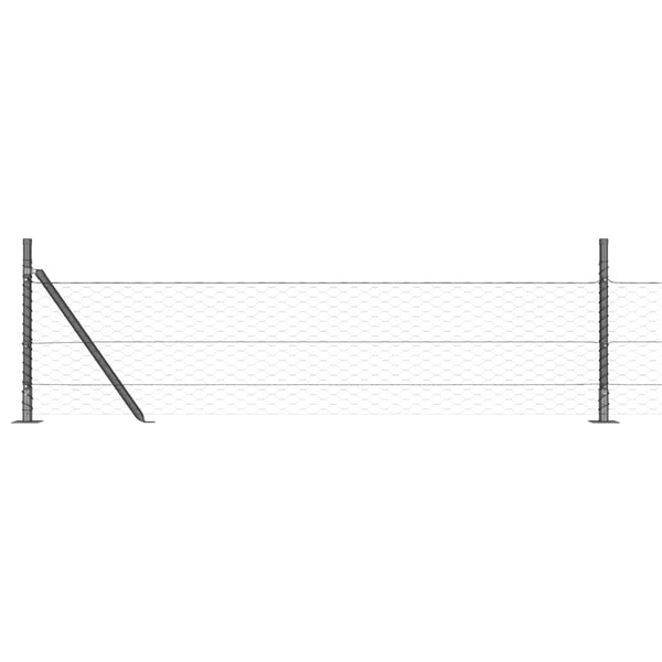Zaun mit grauen Pfählen 0,5 x 50 m