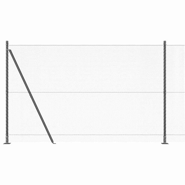 Grauer Zaun mit Pfählen 1,5 m x 50