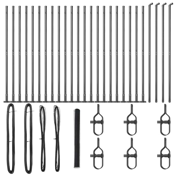 Grauer Zaun mit Pfählen 1,5 m x 50