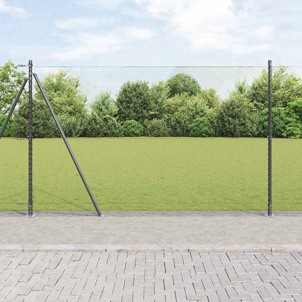 Grauer Zaun mit Pfosten 1,6 x 50 m