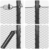 Grauer Zaun mit Pfosten 0.8 x 100 m