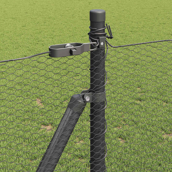 Grauer Zaun mit Pfosten 0.8 x 100 m