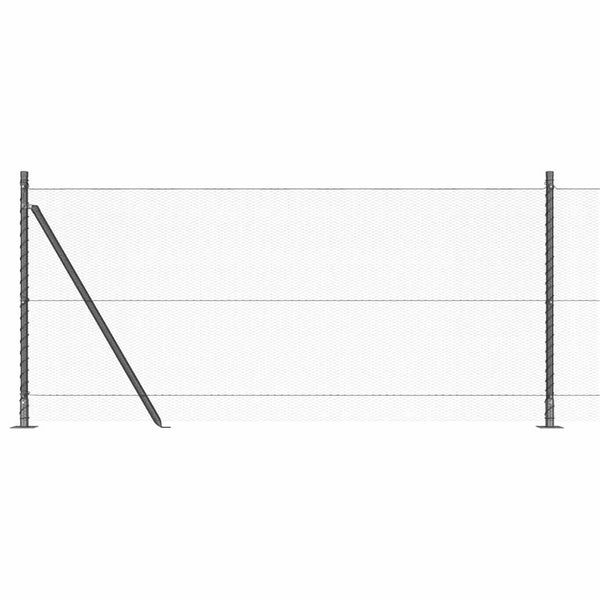 Grauer Zaun mit Pfosten 0.8 x 100 m