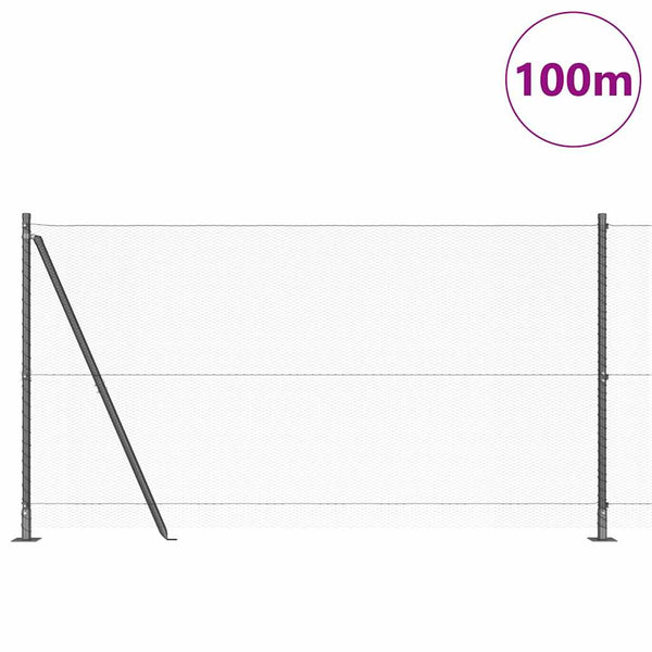 Harmaa aita paalujen kanssa 1.2 x 100 m