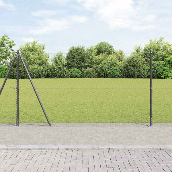 1,5 x 100 m grauer Zaun mit Pfählen