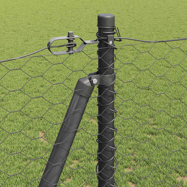 Grauer Zaun mit Pfählen 1,6 x 100 m