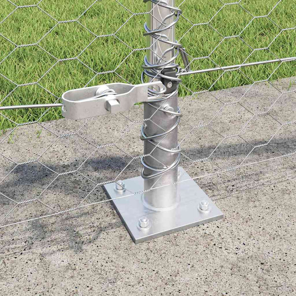 0,5 x 50 m Zaun mit Pfählen, Silber