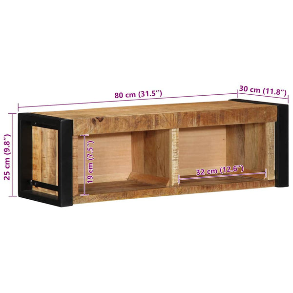 TV-Schrank Areclia 80x30x25cm (Massivholz Mango)