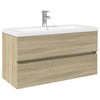 Badezimmer-Set Fl (2-teilig, Keramik und Holz)