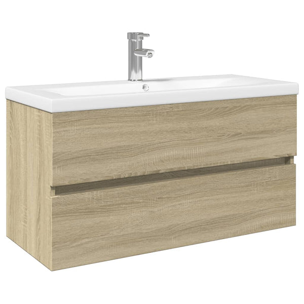 Badezimmer-Set Fl (2-teilig, Keramik und Holz)