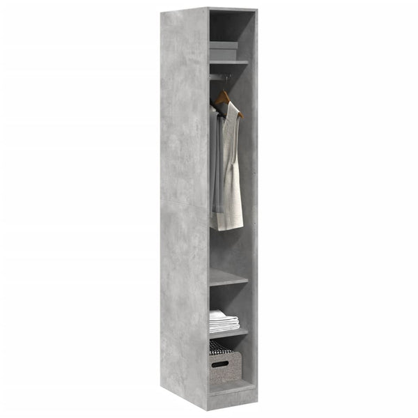 Kleiderschrank Onal, Betongrau, Maße 30x50x200cm (Spanplatte)