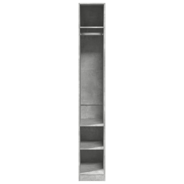 Kleiderschrank Onal, Betongrau, Maße 30x50x200cm (Spanplatte)